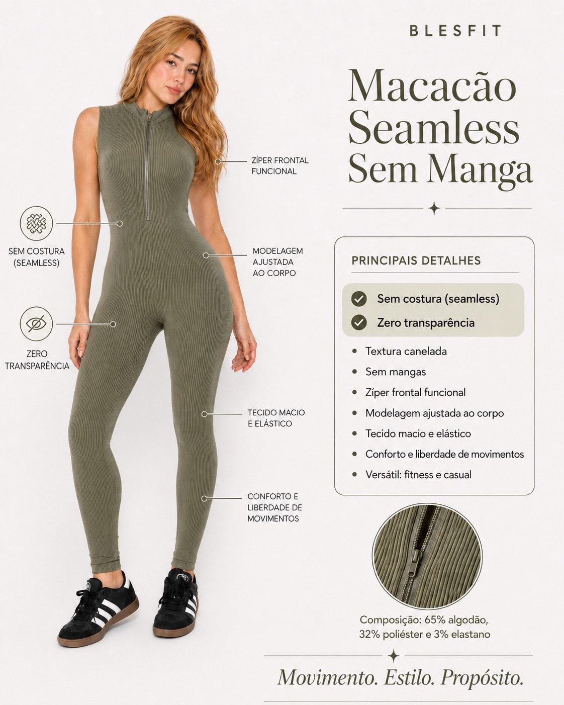 Macacão Seamless Sem Manga - Imagem 2